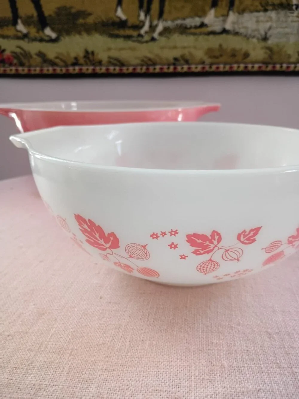 Vintage Pyrex Pink Gooseberry Cinderella Mixing Bowl Set of 4